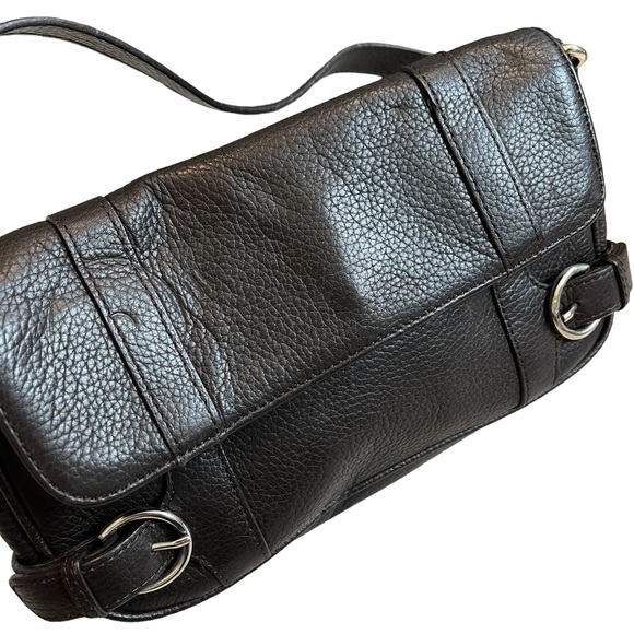 ANNE TAYLOR LOFT Brown Leather Baguette Handbag - Picture 4 of 13